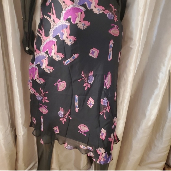 VINTAGE BETSEY JOHNSON SILK STRAPLESS BALLERINA MIDI DRESS 90s y2k FAIRYCORE - Picture 6 of 10